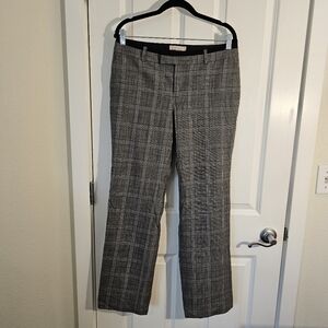 ✅️ Banana Republic Grey Plaid Martin Fit Straight Leg Wool Trouser Pants Size 8